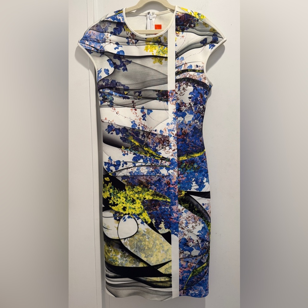 Clover Canyon Space Garden Abstract Floral Neoprene Dress. Sz M. Mint Condition!